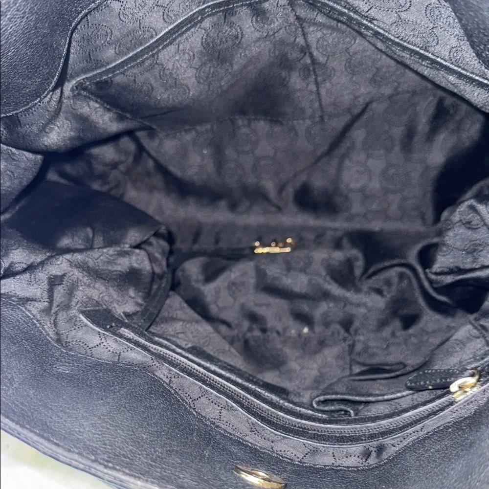 Michael Kors Black Tote with Gold Accents